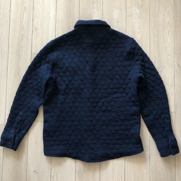 J. Crew Knit Goods Quilted Cotton Button Up Jacket in Navy Men’s Size S - Picture 3 of 10